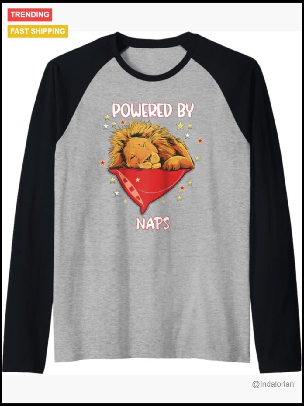 Napping Dress Sleeping Lion Funny Naps Baseball Raglan Tee